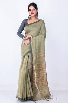 Bengal jute handloom saree
