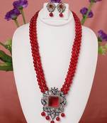 Red onyx necklace-sets