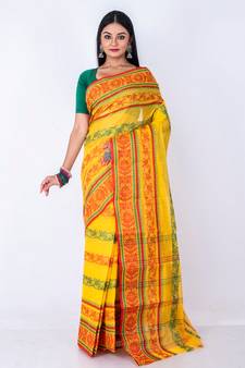 Bengal handloom cotton tant saree without Blouse Pcs
