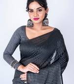 Bengal handloom cotton zari check saree