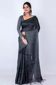 Bengal handloom cotton zari check saree