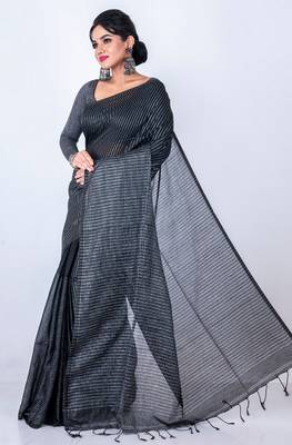 Bengal handloom cotton zari check saree 3