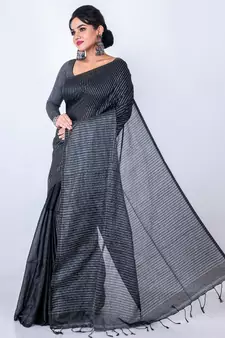Bengal handloom cotton zari check saree