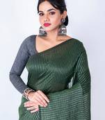 Bengal handloom cotton zari check saree