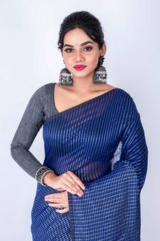 Bengal handloom cotton zari check saree