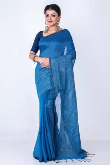Bengal handloom cotton zari check saree