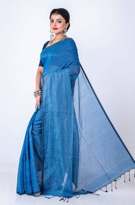 Bengal handloom cotton zari check saree 3
