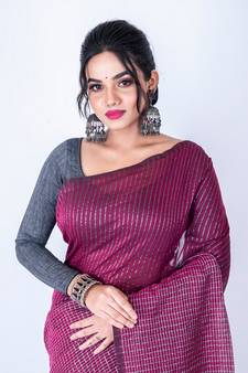 Bengal handloom cotton zari check saree