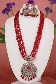 Red onyx necklace-sets