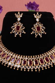 Red zircon   necklace-sets