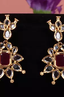 Red zircon   necklace-sets