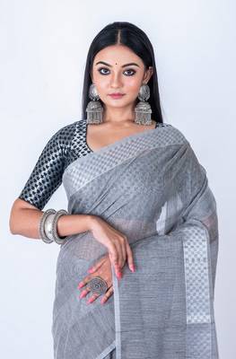 Vanarasi jute cotton zari saree 1