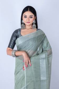 Vanarasi jute cotton zari saree