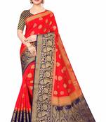 RED TREDITIONAL HEAVY SILK SAREE 