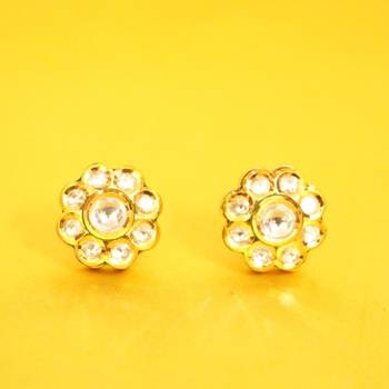Kundan Meenakari Flower Studs 1