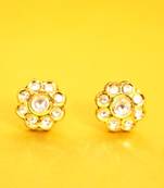 Kundan Meenakari Flower Studs