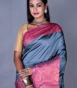 Vanarasi heavy zari plain silk saree