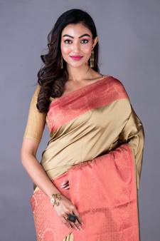 Vanarasi heavy zari plain silk saree