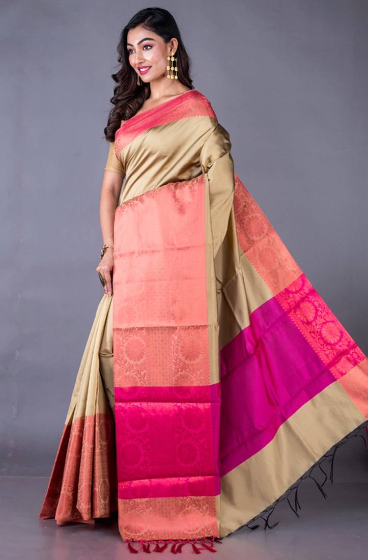Vanarasi heavy zari plain silk saree