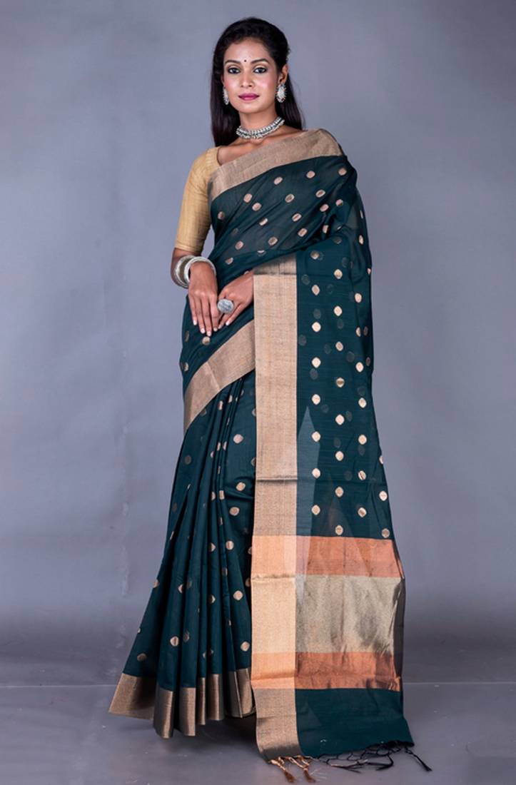Vanarasi chanderi silk kota saree zari border and pallu