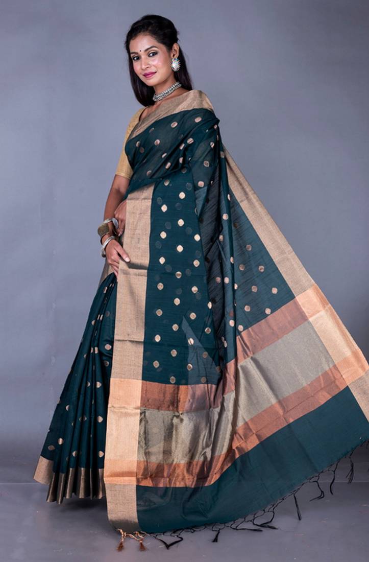 Vanarasi chanderi silk kota saree zari border and pallu