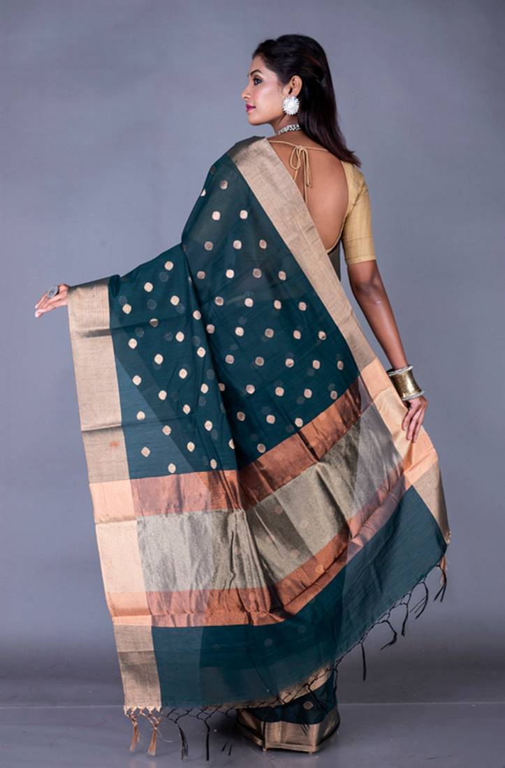 Vanarasi chanderi silk kota saree zari border and pallu