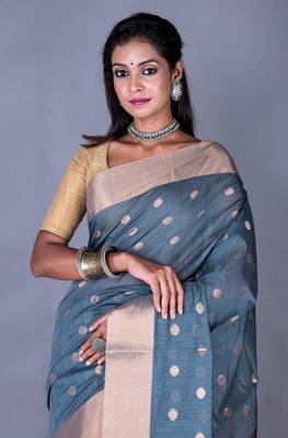 Vanarasi chanderi silk kota saree zari border and pallu 1