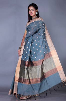 Vanarasi chanderi silk kota saree zari border and pallu 3