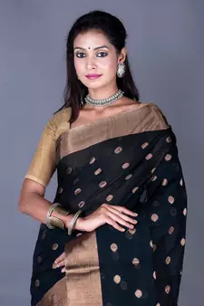 Vanarasi chanderi silk kota saree zari border and pallu