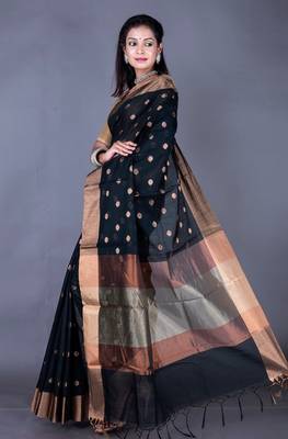 Vanarasi chanderi silk kota saree zari border and pallu 1