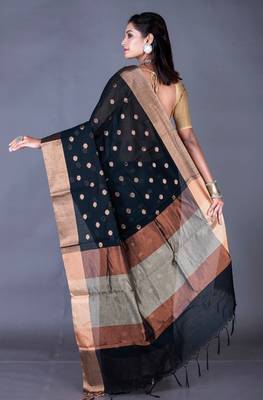 Vanarasi chanderi silk kota saree zari border and pallu 4