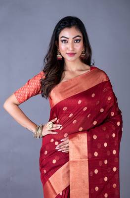 Vanarasi chanderi silk kota saree zari border and pallu 2
