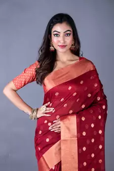 Vanarasi chanderi silk kota saree zari border and pallu