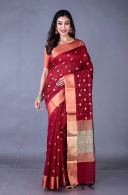Vanarasi chanderi silk kota saree zari border and pallu 3
