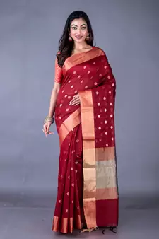 Vanarasi chanderi silk kota saree zari border and pallu