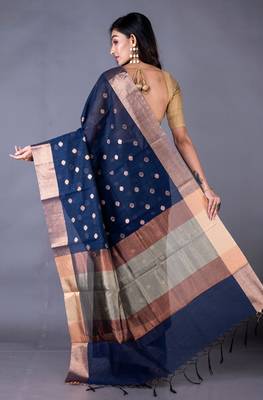 Vanarasi chanderi silk kota saree zari border and pallu 4