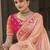 Peach embroidered organza saree with blouse