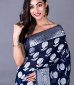 Georgette jacard heavy zari saree