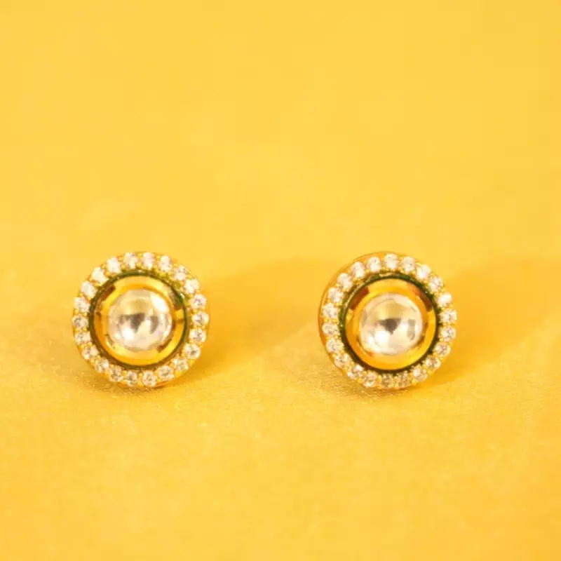 Kundan Meenakari Diamond Look Studs
