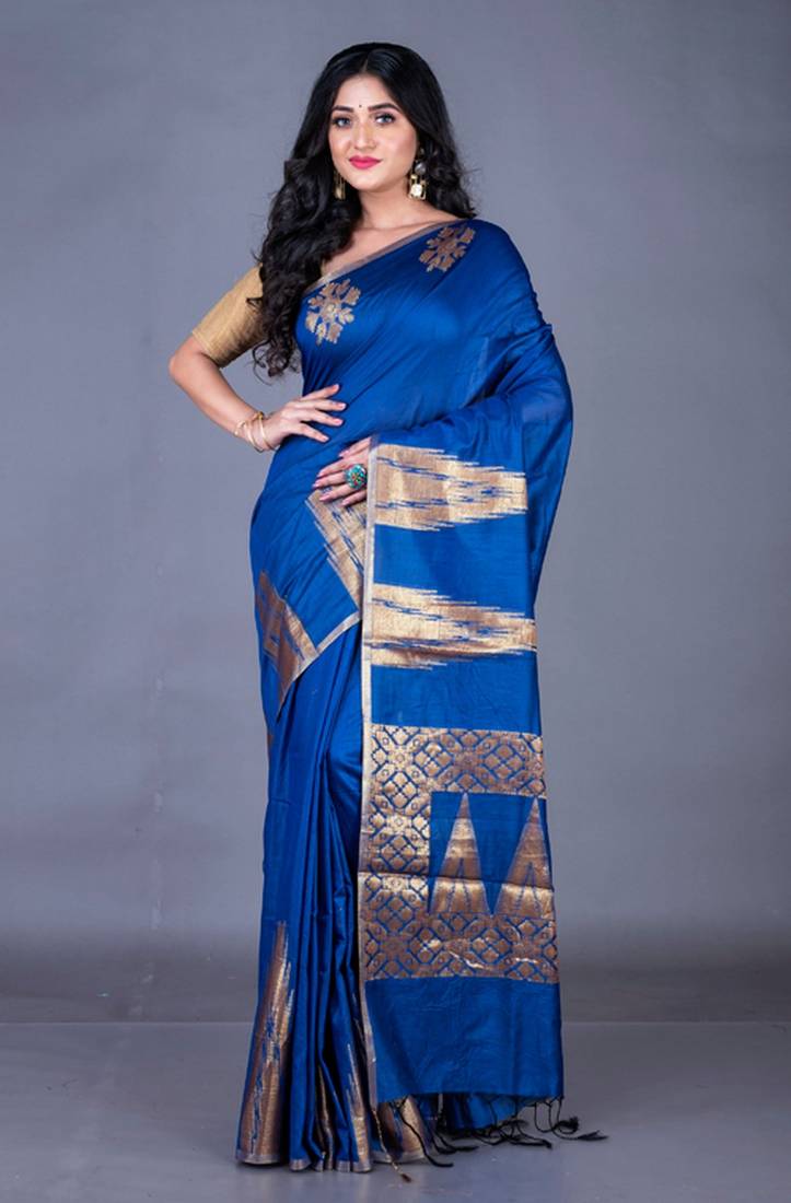 Vanarasi south chanderi silk temple border saree