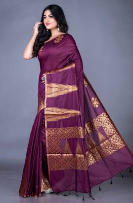 Vanarasi south chanderi silk temple border saree 3
