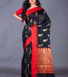 South chanderi silk temple border saree heavy butta