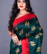 South chanderi silk temple border saree heavy butta