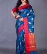 South chanderi silk temple border saree heavy butta