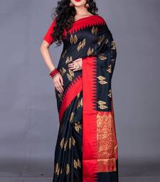 South chanderi silk temple border saree heavy butta