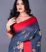 South chanderi silk temple border saree heavy butta