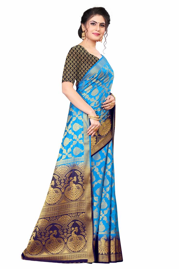 SKY BLUE BANARASI SILK SAREE 