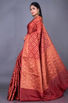 Vanarasi chanderi kota heavy border zari silk saree 3
