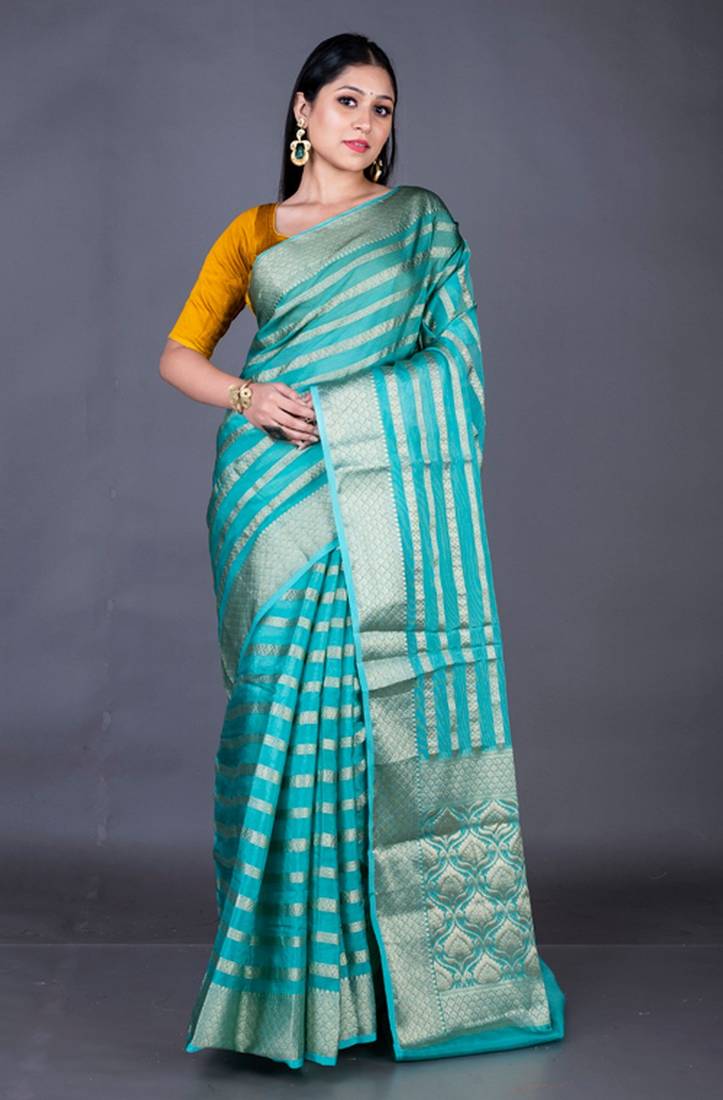 Vanarasi organza full body work zari saree