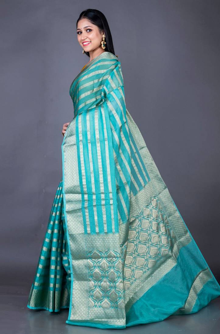 Vanarasi organza full body work zari saree